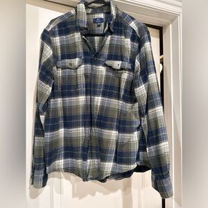 George Blue and Brown Plaid Shirt
